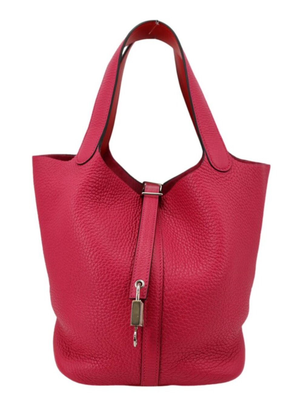 Hermes  Picotin Lock 22 Taurillon Clemence Leather Hobo Bag Pink